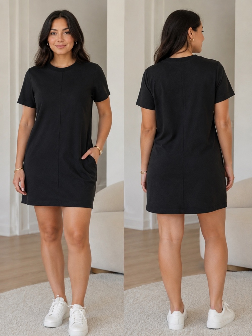 Zara Black Short Sleeve Dress